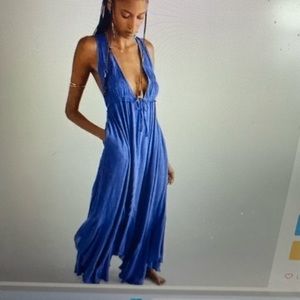 Free People blue beach/summer maxi dress, size S, used. Good condition